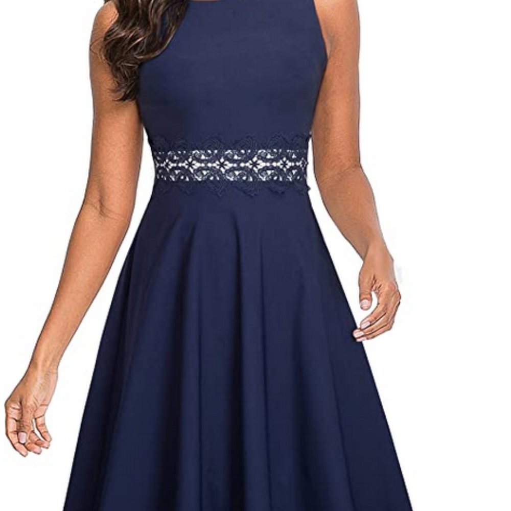 HOMEYEE Women's Sleeveless Cocktail A-Line Dress